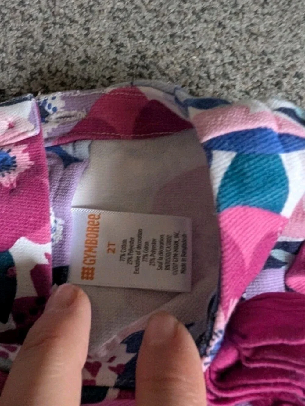 Gymboree Pink Blue Purple Floral Long Sleeve Dress